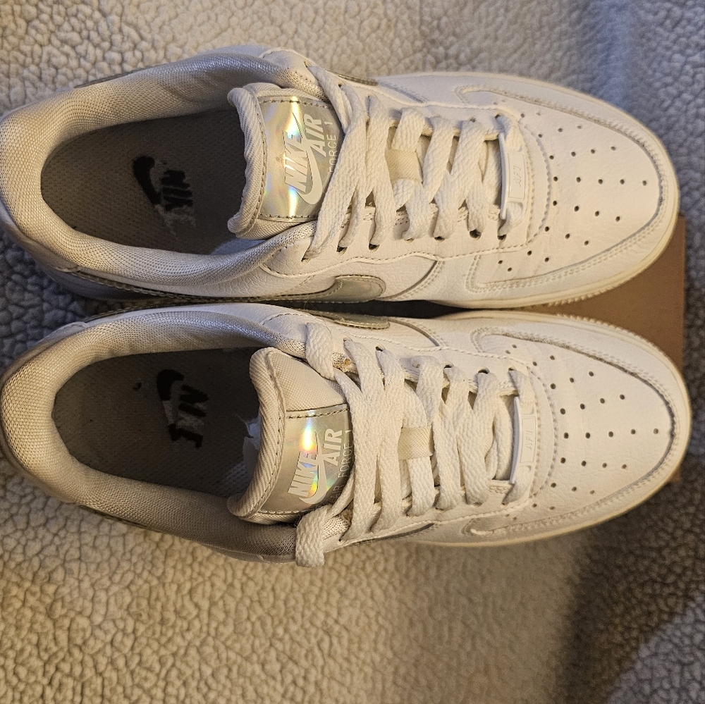 Nike Air Force 1 Low 07' Iridescent Swoosh White Men's Size 6 Sneakers - Picture 8 of 14